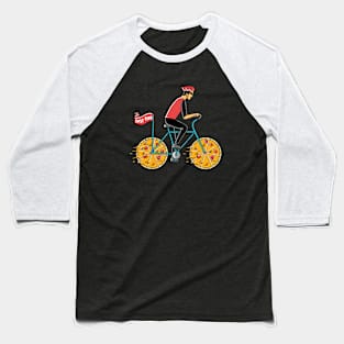 Pizza Bicycle Baseball T-Shirt